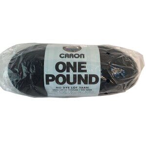 Caron One‎ Pound Worsted Weight Acrylic Yarn Black #503 NEW